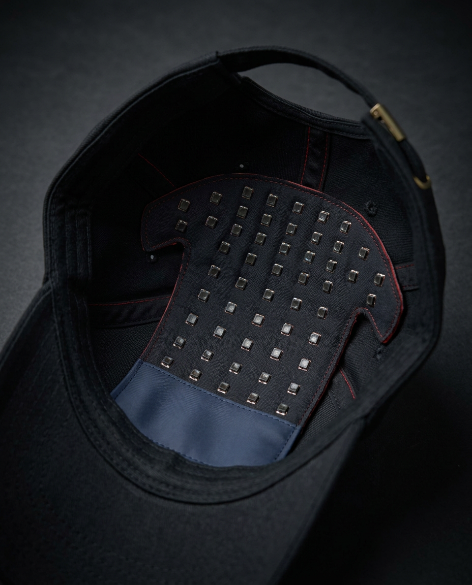 Close-up of the removable 48-LED insert seated inside the cap